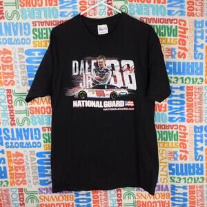 Dale Earnhardt Jr National Guard NASCAR T Shirt Size L 2010 Hanes Heavyweight